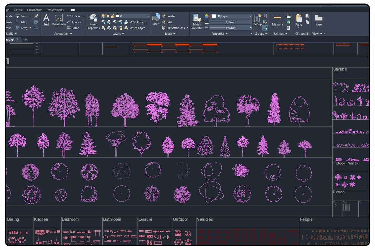 AutoCAD Architecture Template - Trees